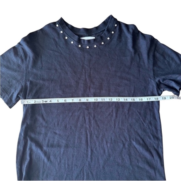 Current Elliott Size 0 XS Black Glitter Rock Stud Distressed T-Shirt Dress - Picture 7 of 9